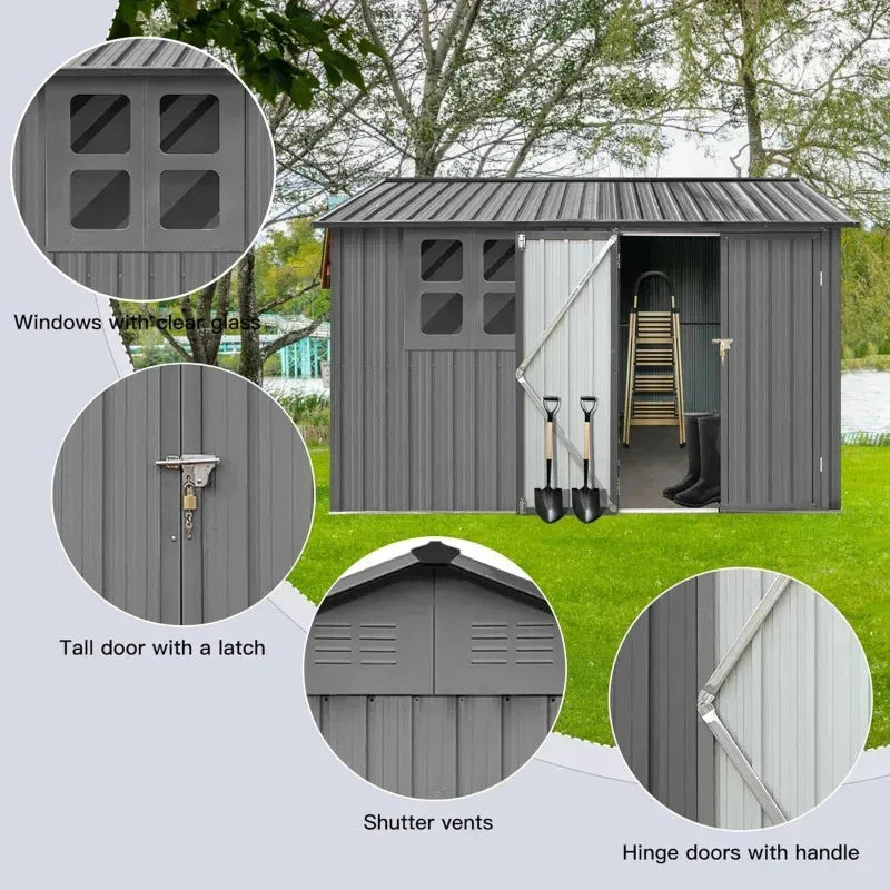 8X 6 FT Outdoor Floor Base.Metal Steel Utility Tool Shed