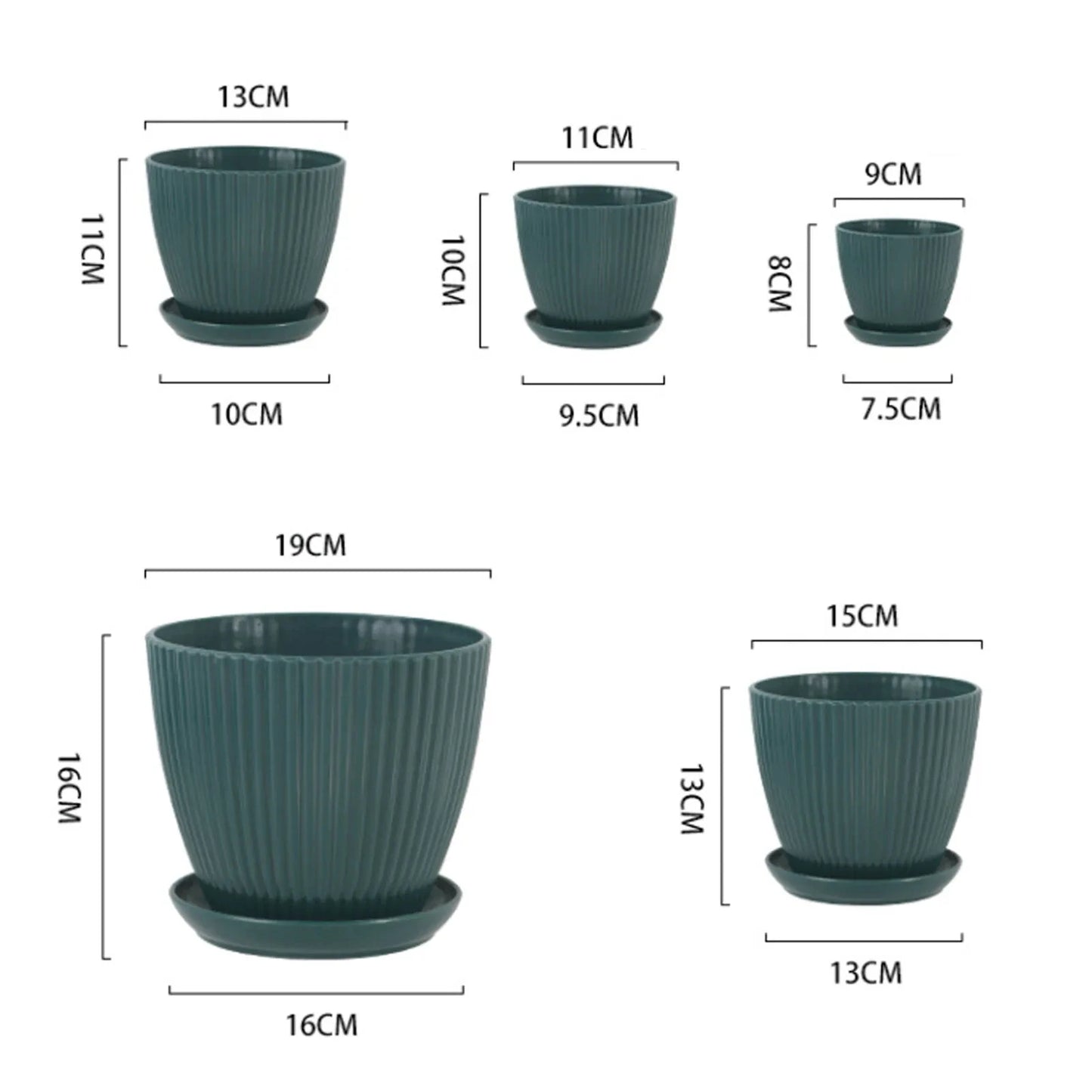 Flower Plant Pot with Tray Office Desktop Balcony Home Garden and Outdoors Decoration