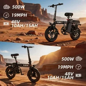 Long-range Electric-assisted Bicycle, 500W Brushless Motor, 48V10AH/15AH Portable Lithium Battery,