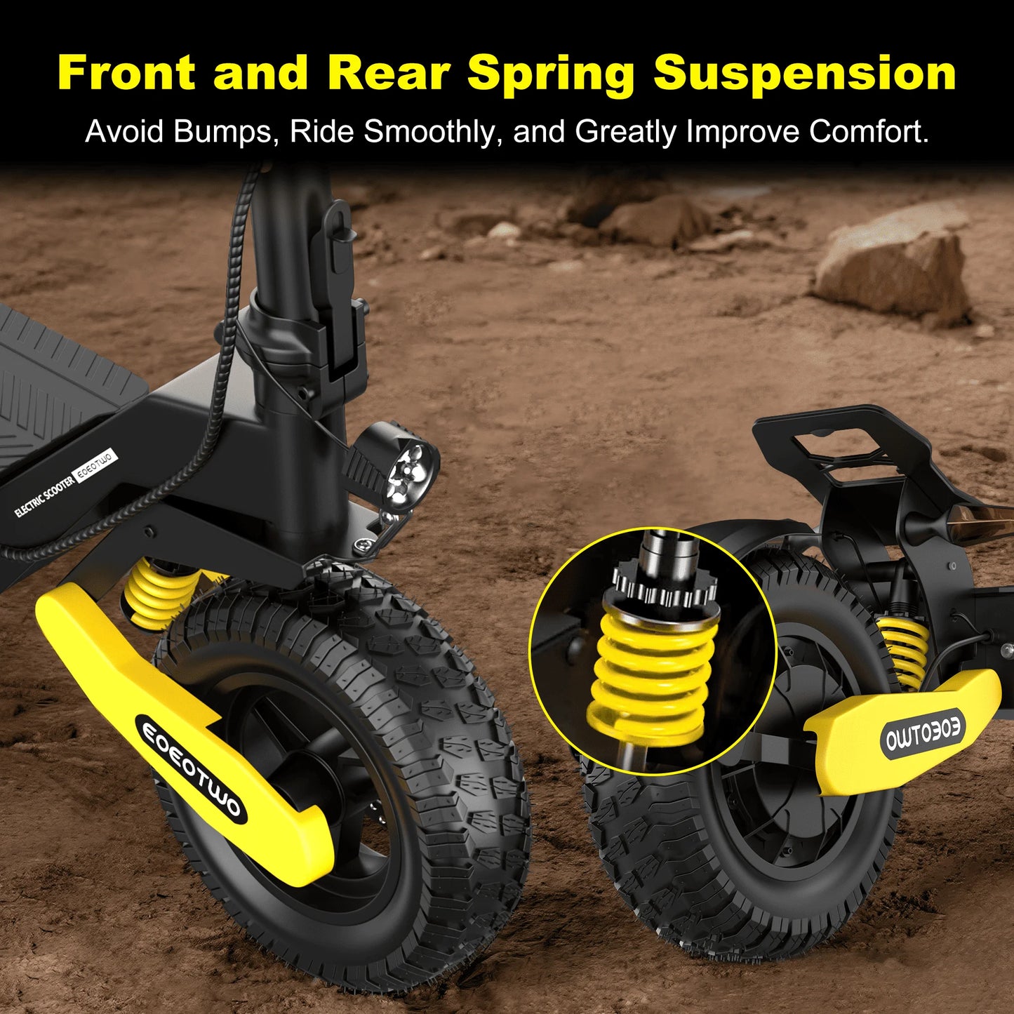 1200W Off Road Electric Scooter for Adults 48V Long Range E-Scooter 30MP 11" Tires