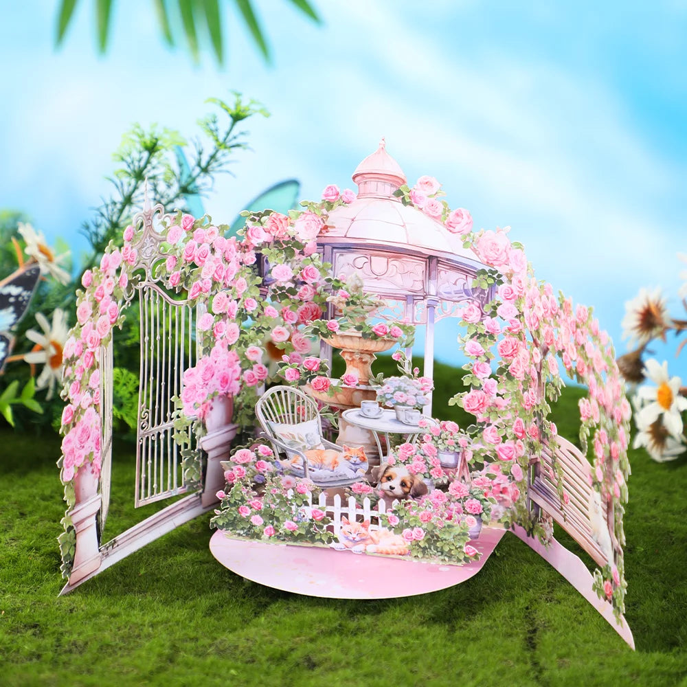 Garden pop-up greeting card,