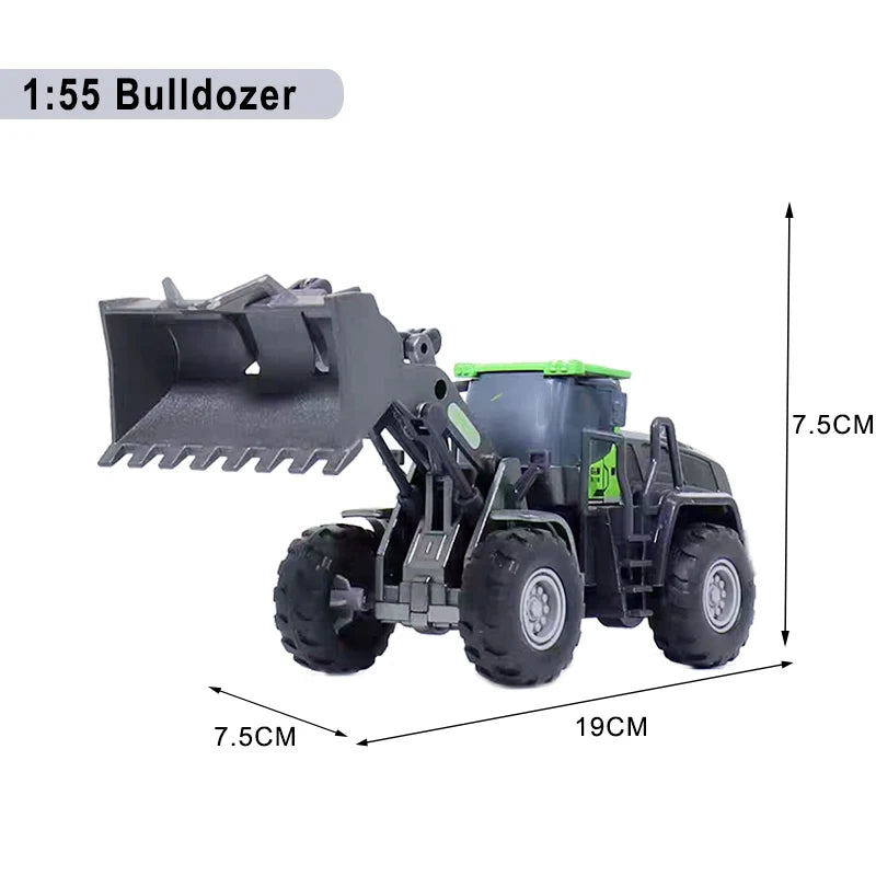 Engineering Diecast Toys for Boys Alloy+Plastic Tractor Excavator Backhoe Crane Bulldozer Kids Truck Children Vehicle Model Gift