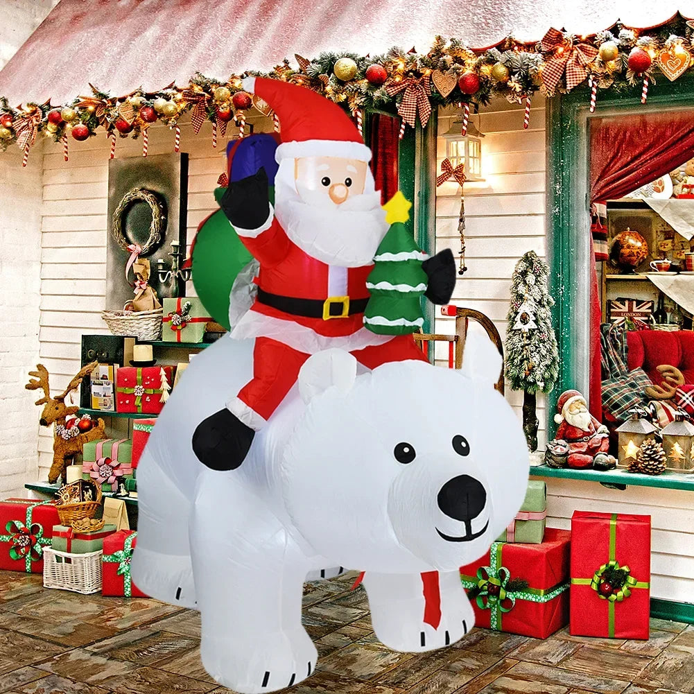 Christmas Inflatable Decoration Toy Built-in LED Lights Inflatable Model Indoor Outdoor Ornament