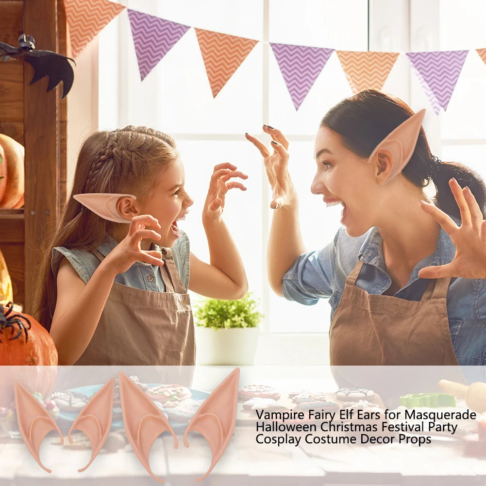 12-1pair Halloween Angel Elf Ears Soft Latex Fake Ears Fairy Vampire Costume Halloween