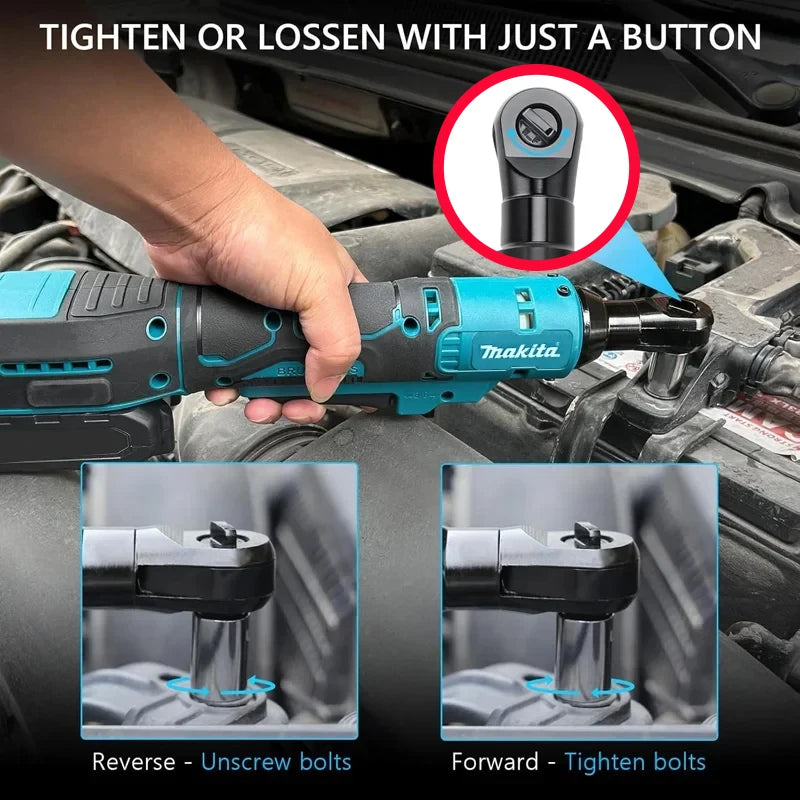 Makita 18V  Brushless Ratchet Right Angle 3/8 Wrench Cordless Variable Speed Power LED