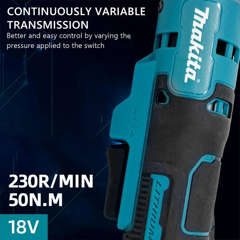 Makita 18V  Brushless Ratchet Right Angle 3/8 Wrench Cordless Variable Speed Power LED