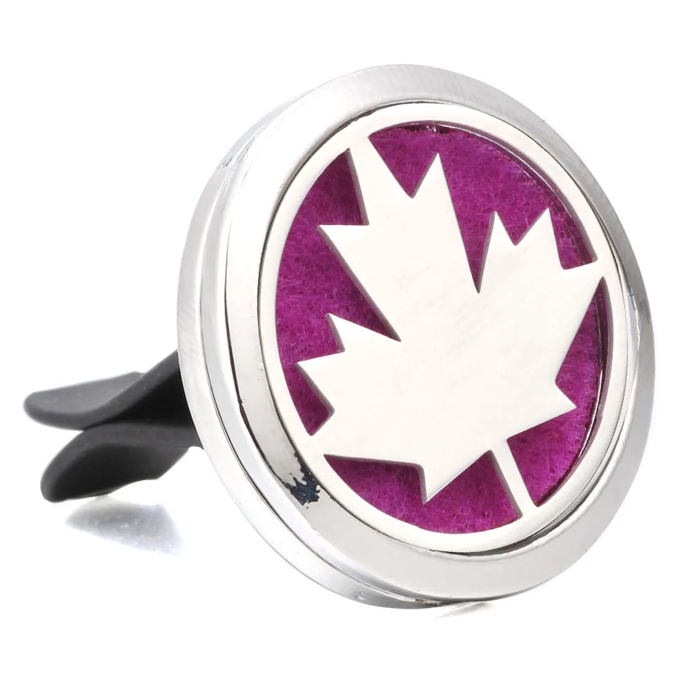 Essential Oil Diffuser Stainless Steel Magnetic Car Air Freshener Vent Clip + 1pcs Pad