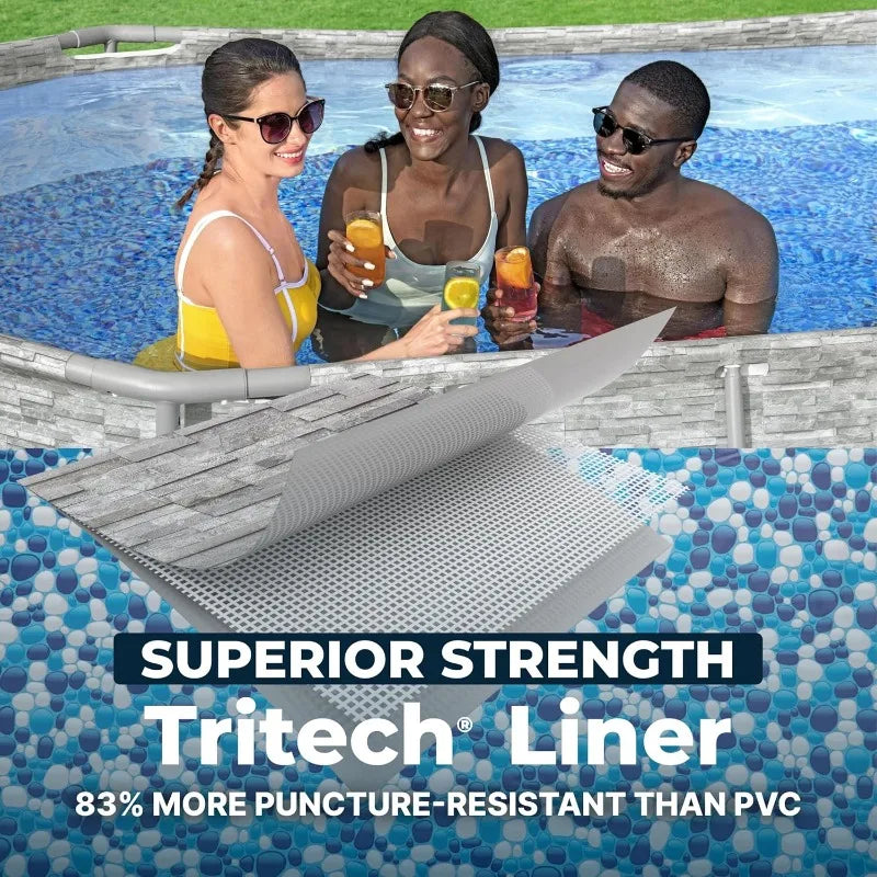 Bestway Power Steel Swim Vista 14' x 8'2" x 39.5" Oval Above Ground Pool with Metal Frame -Shipped on the same day
