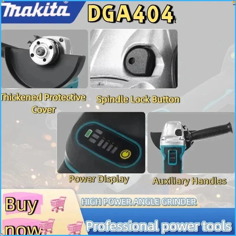 2025 Makita 18V 125mm DGA404 Brushless Lithium Angle Grinder