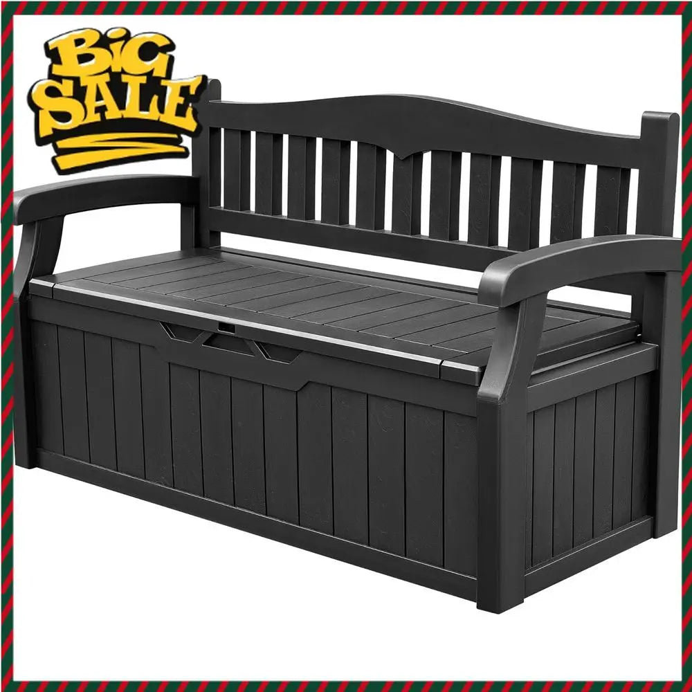 Bestseller Lockable 80 Gallon Outdoor Storage Bench with Cushions,