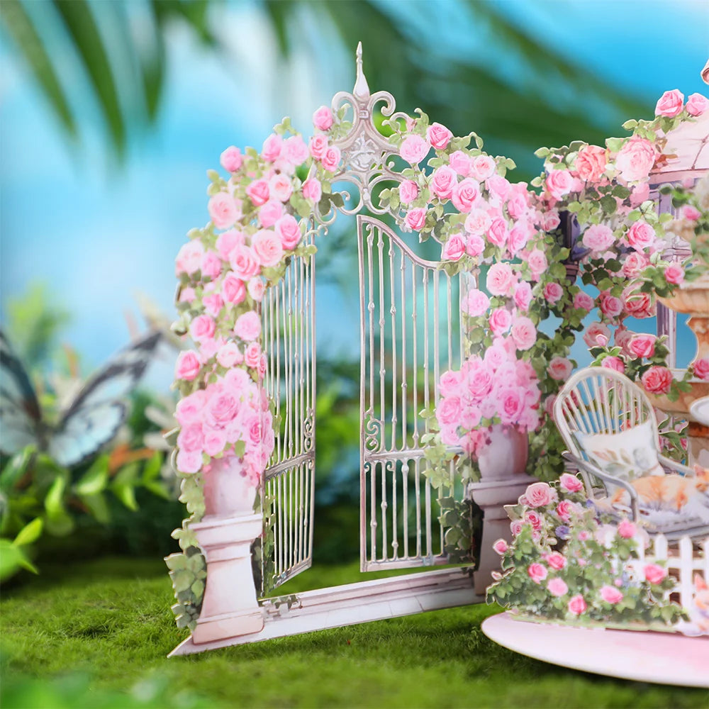 Garden pop-up greeting card,