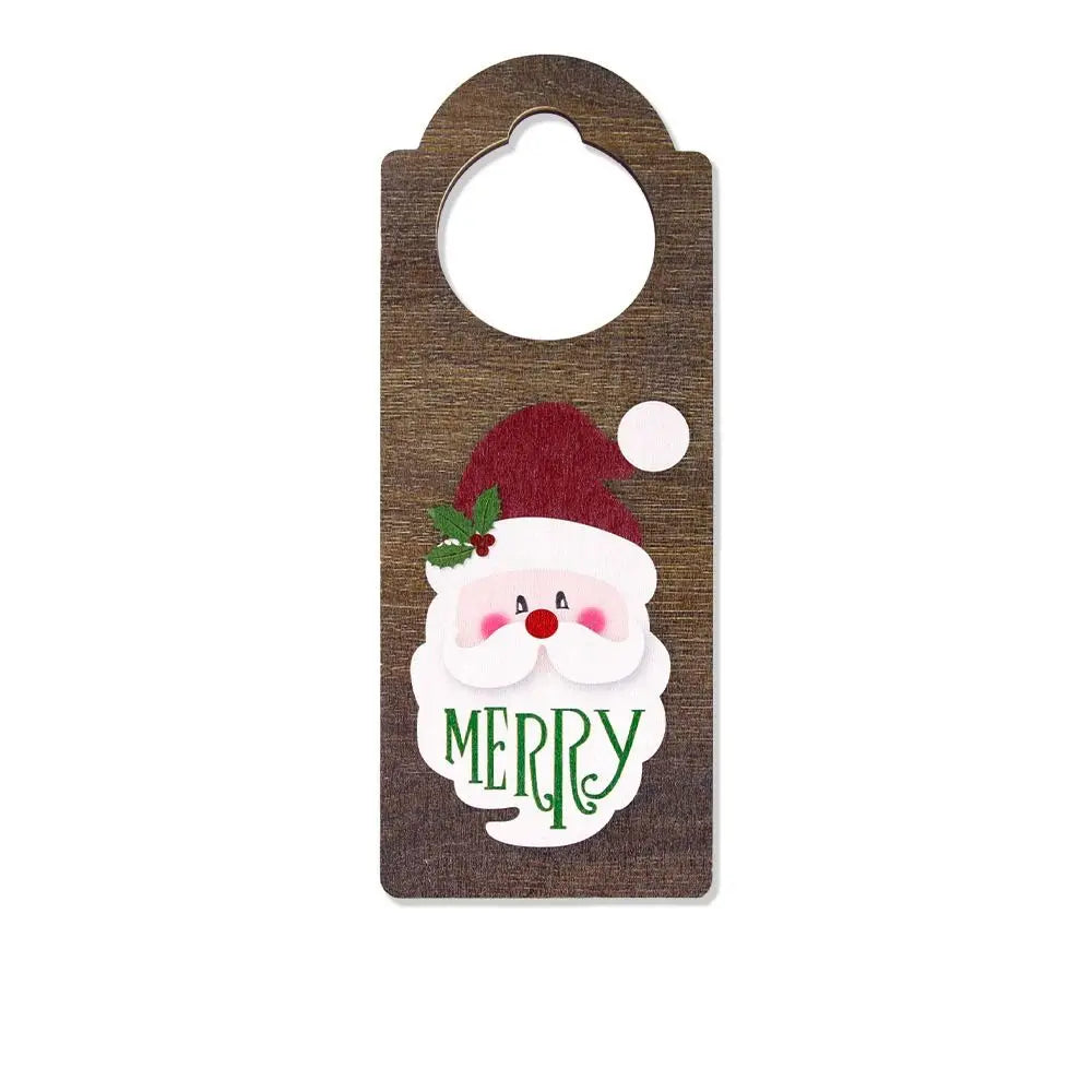 Door Handle Hanging Wooden Christmas Doorknob Hanger