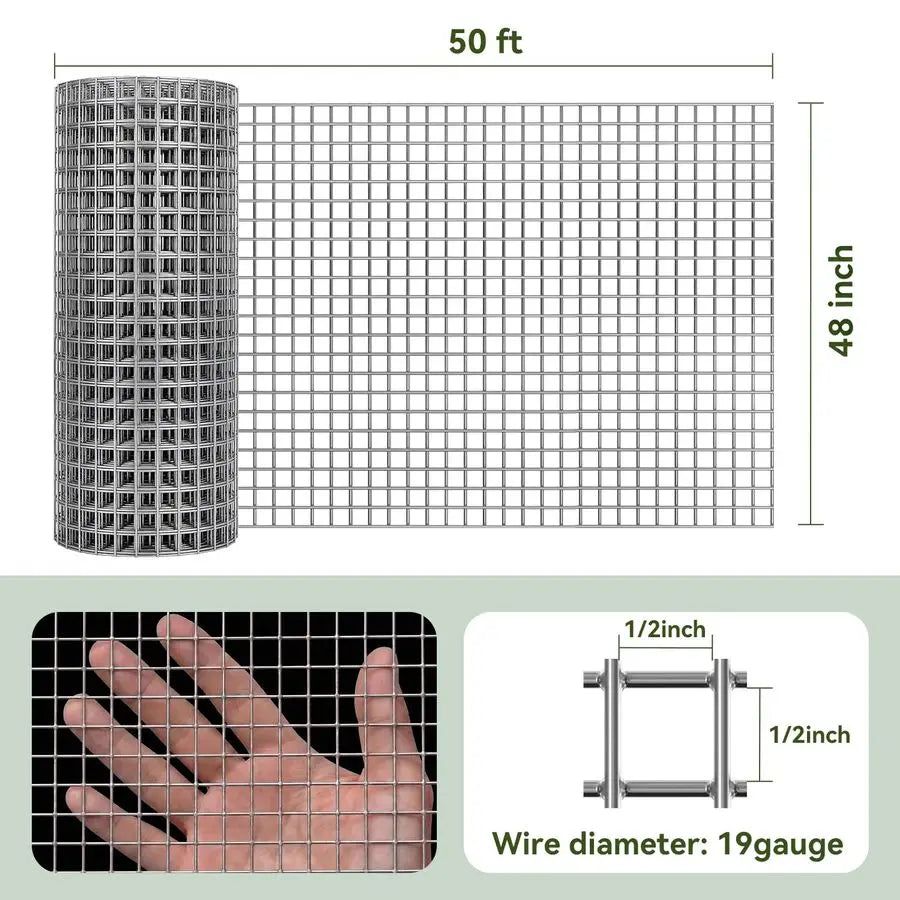 1/2 inch 48inx50ft 19 Gauge Chicken Wire Hot Dipped Galvanized After Welded
