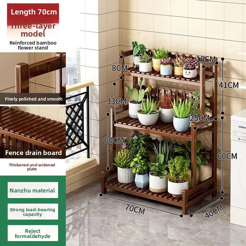 Durable Floor-to-ceiling new stepped movable multi-layer flower pot shelf