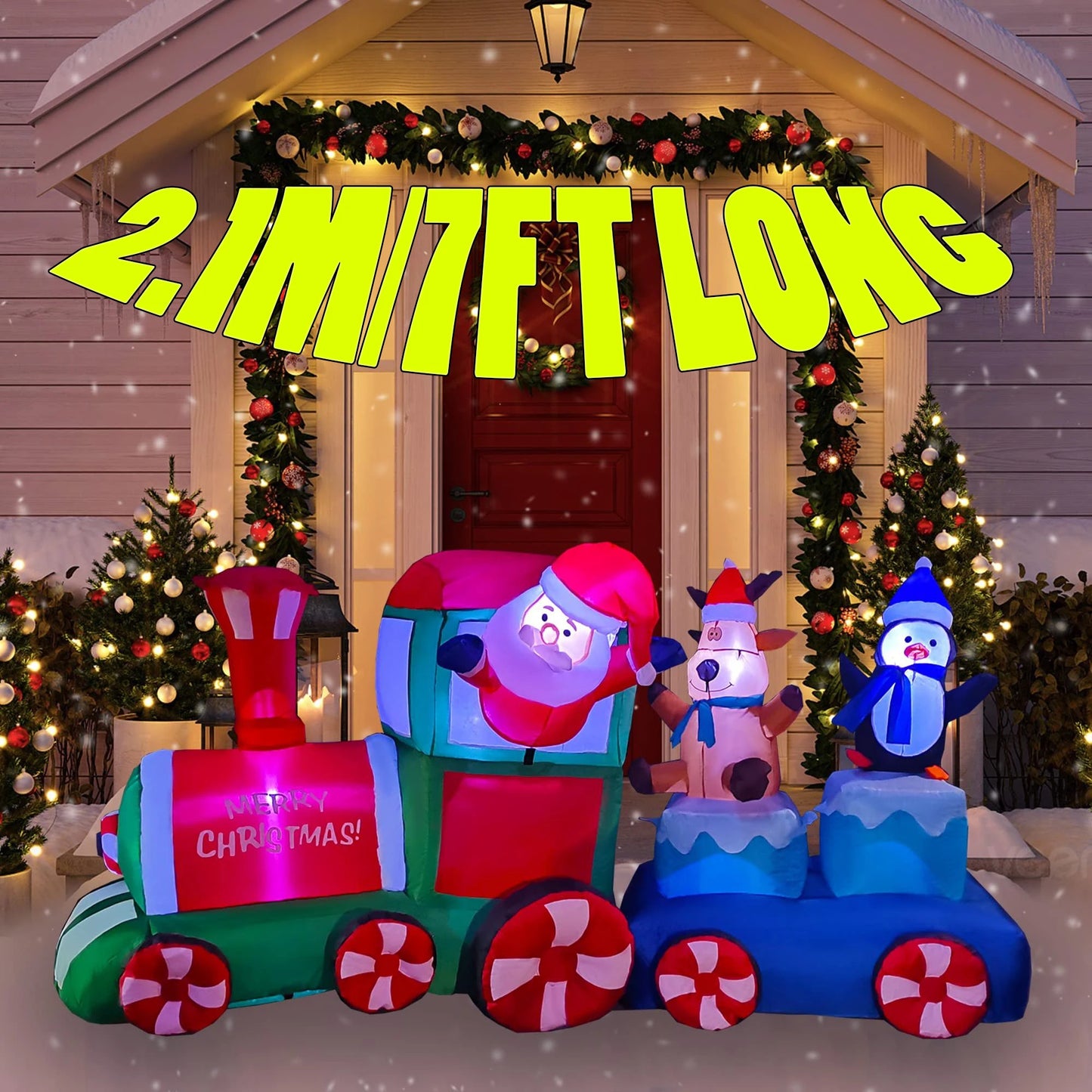Christmas Decoration Inflatable  Snowman Built-in LED Lights Outdoor New Year Party Decor