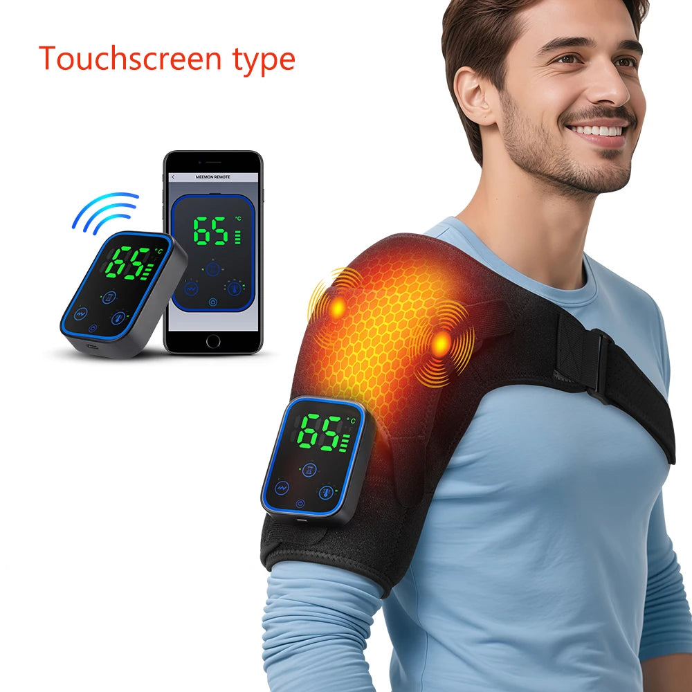 Electric Shoulder Brace for Men & Women, Shoulder Heated Pad Support Mobile Control, Joint Tendonitis Promote Blood Circulation