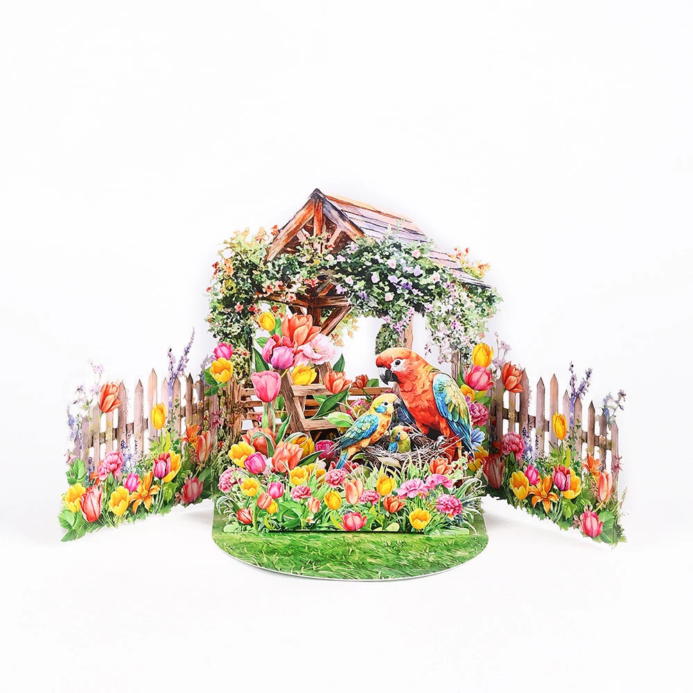 Garden pop-up greeting card,