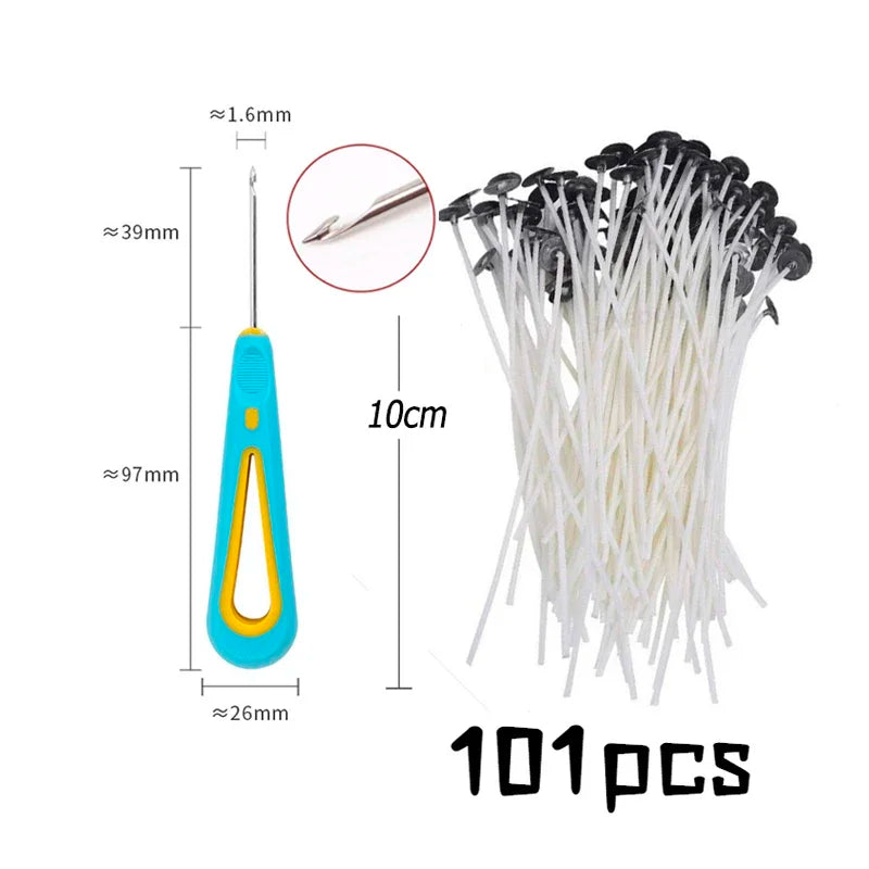 Multiple Sizes Waxed Cotton Thread Candle Wick 100pcs/set Smokeless Wick & Holder