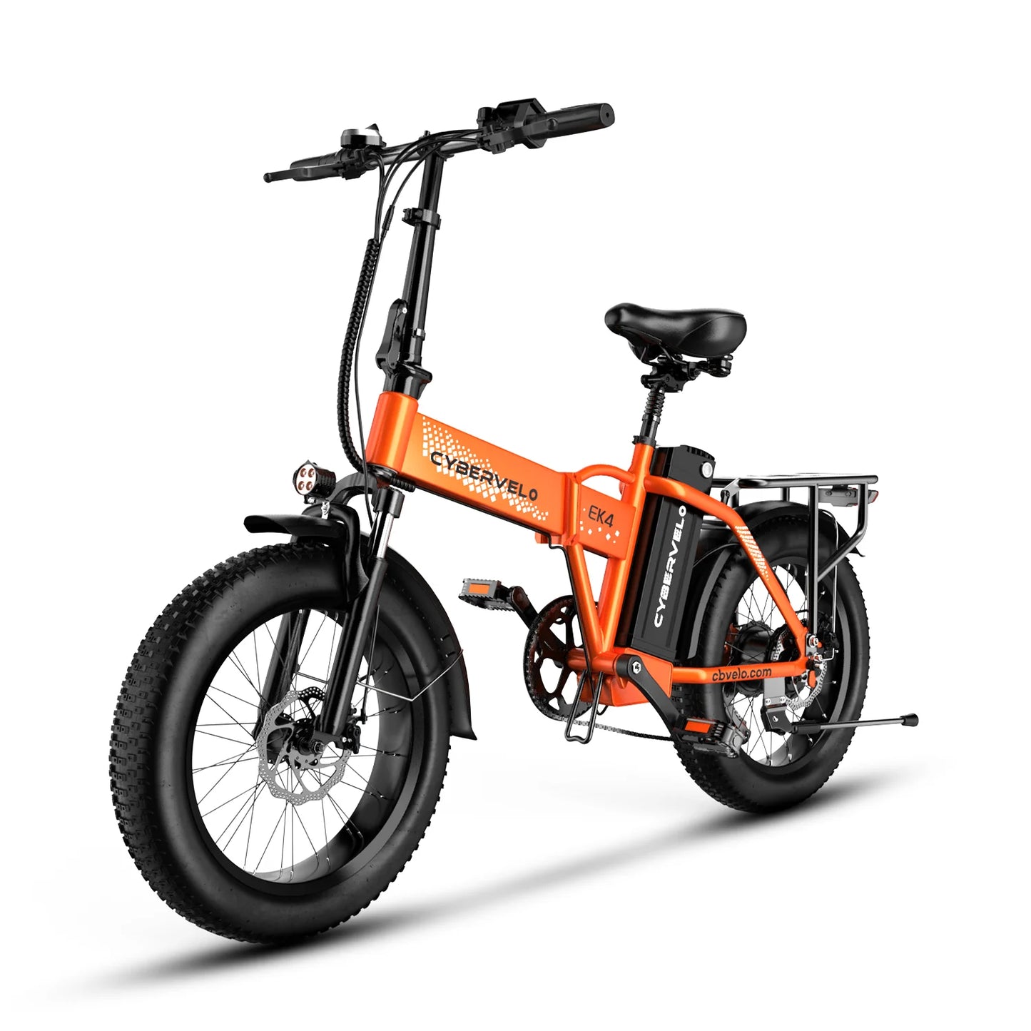 Cybervelo EK4 EK5 Foldable 28+MPH 80Miles Removable Battery Fat Tire Off-road E-bike
