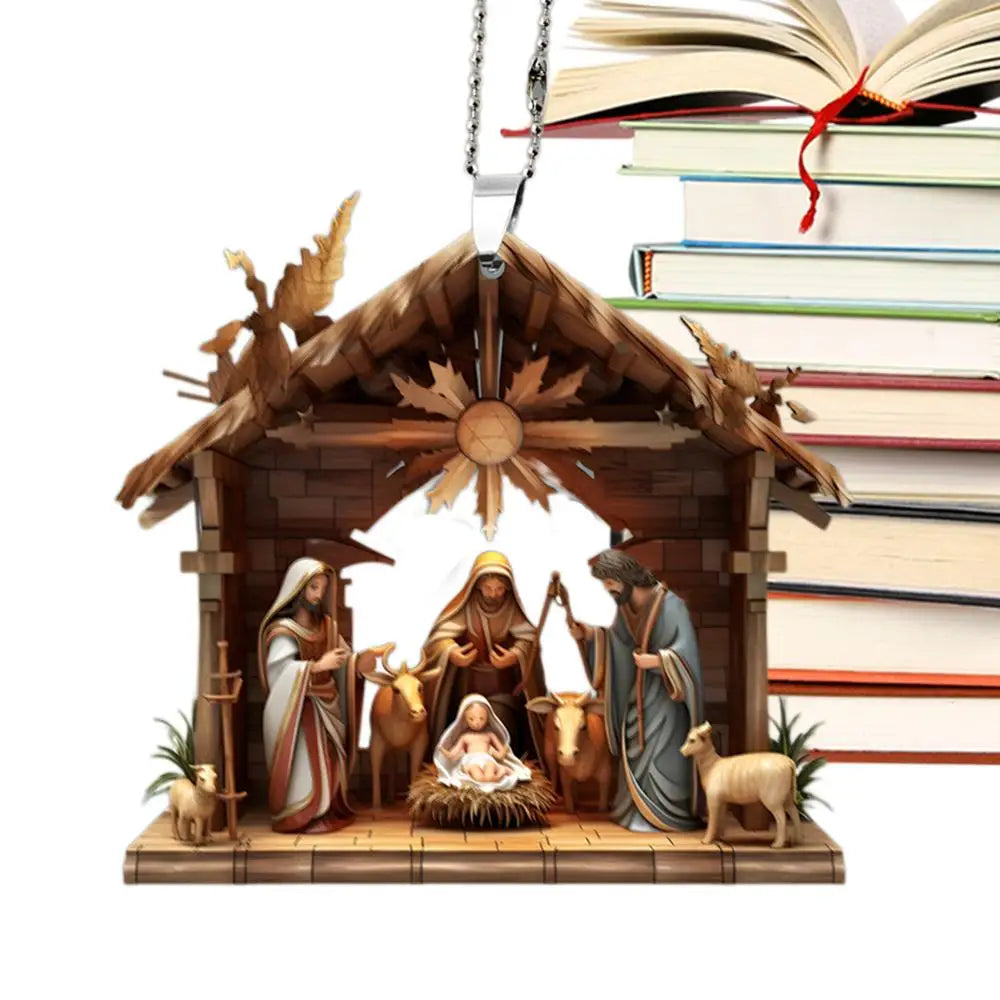 Christmas Nativity Scene Ornaments. 2D