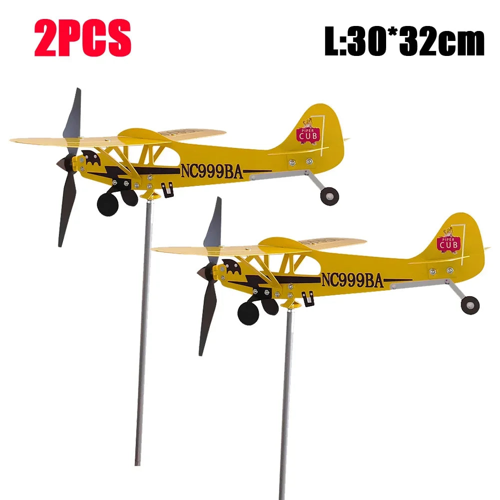 Airplane Weather Vane Piper J3 Cub Wind Spinner Weather Vane