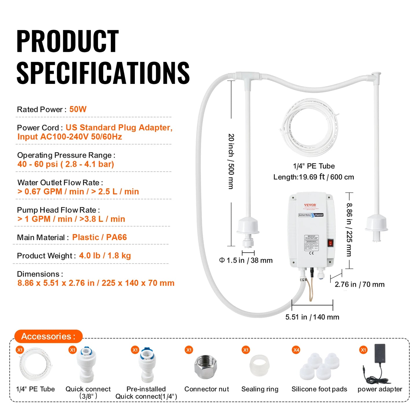 2x5Gal Bottled Water Dispenser Pump System