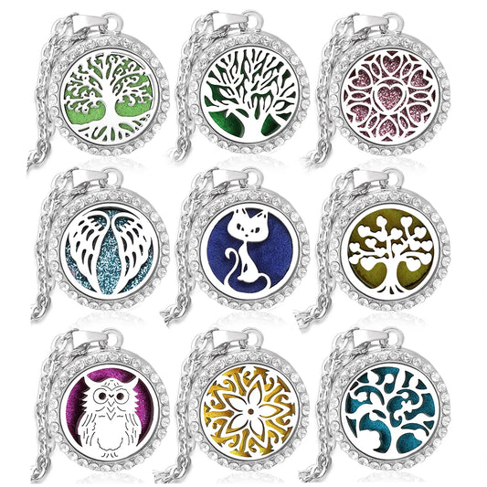 Diffuser Locket Necklace Stainless Steel Perfume Essential Oil Aromatherapy Fashion Jewelry