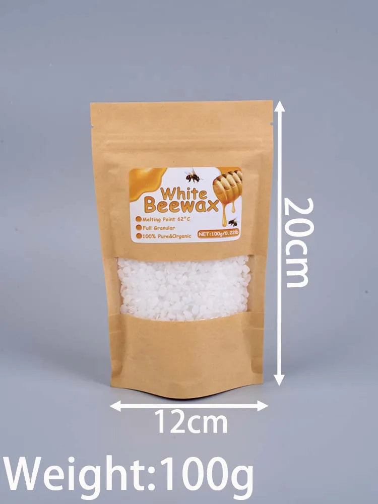 1000g White Beeswax DIY Candle Making Meterial Pure Natural Granular Bag