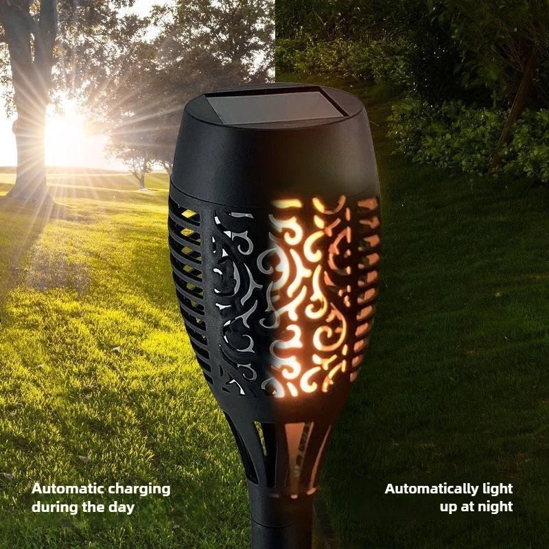 12 LED Solar Flame Torch Lights Outdoor – Waterproof Garden Lighting