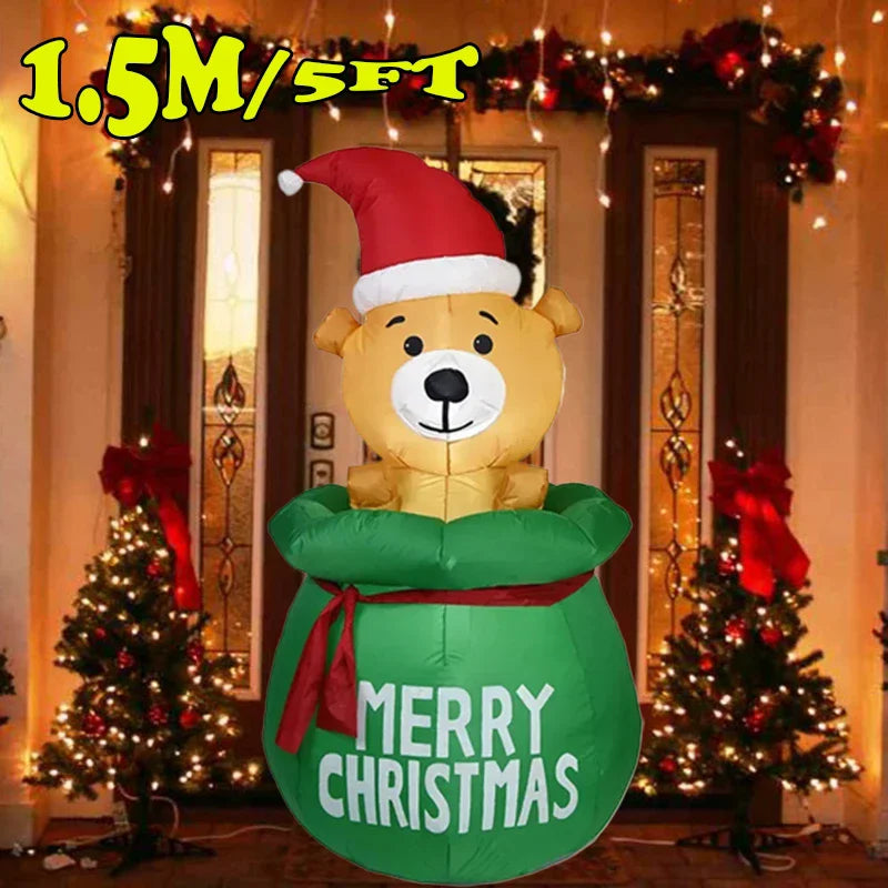 Christmas Decoration Inflatable  Snowman Built-in LED Lights Outdoor New Year Party Decor