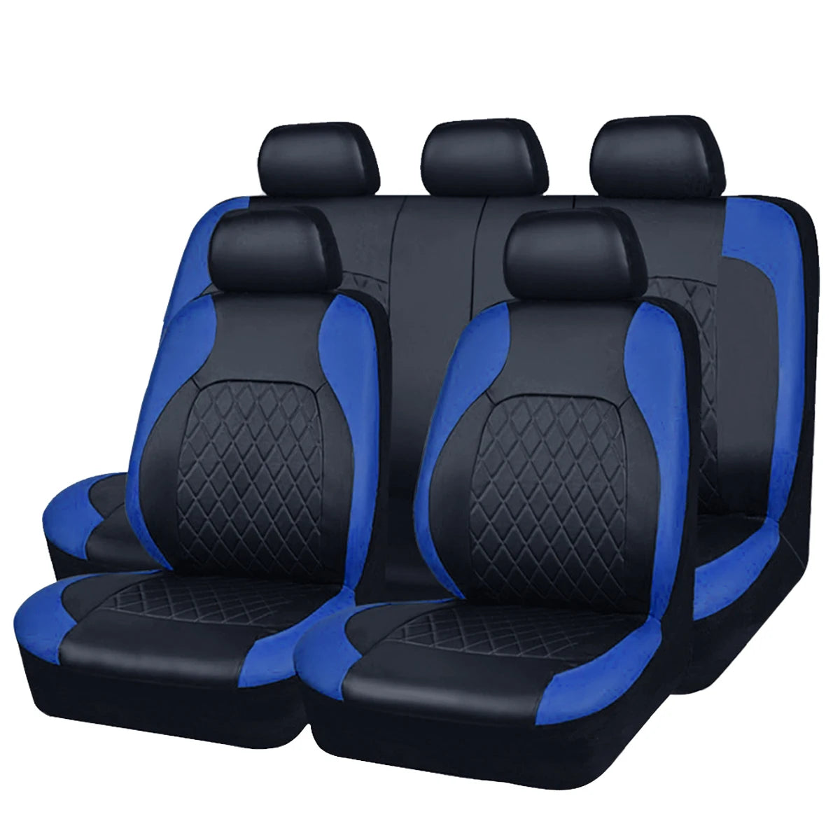 Universal Internal Seat Covers 4PCS All-Season Quilted Faux Leather Car Seat Cover