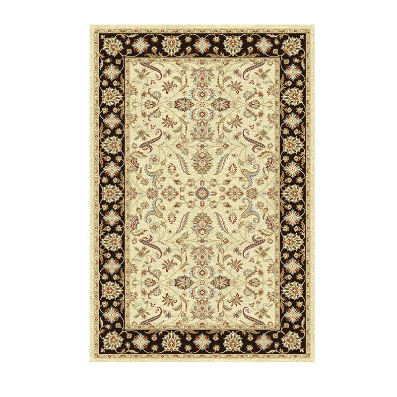 VIKAMA Washable Foldable Imitation Cashmere Carpet Entry Door Mat Persian Retro Style