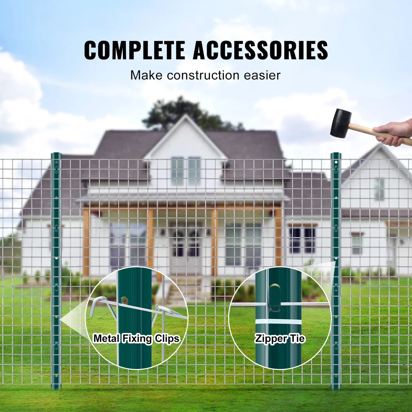 4/5/6/7 Ft Fence Post 6/10 Pack T-Post Heavy Duty Metal Fence Posts Green