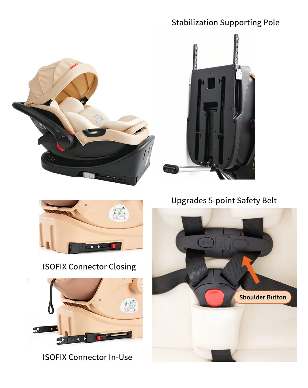 Baby Stroller and Car Seat, Baby Travel System with Baby Carriage Up to 55lbs, 3in1 Reversible Foldable Standard Stroller