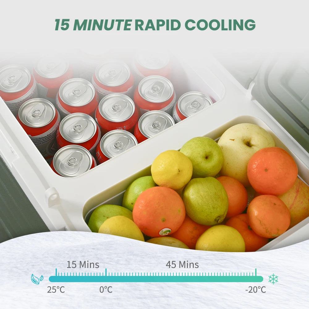 Alpicool NLS 20L 30L 40L Portable Refrigerator Mini Fridge Freezer 12V Compressor Cooler 12/24V DC 100-240V AC for Camping