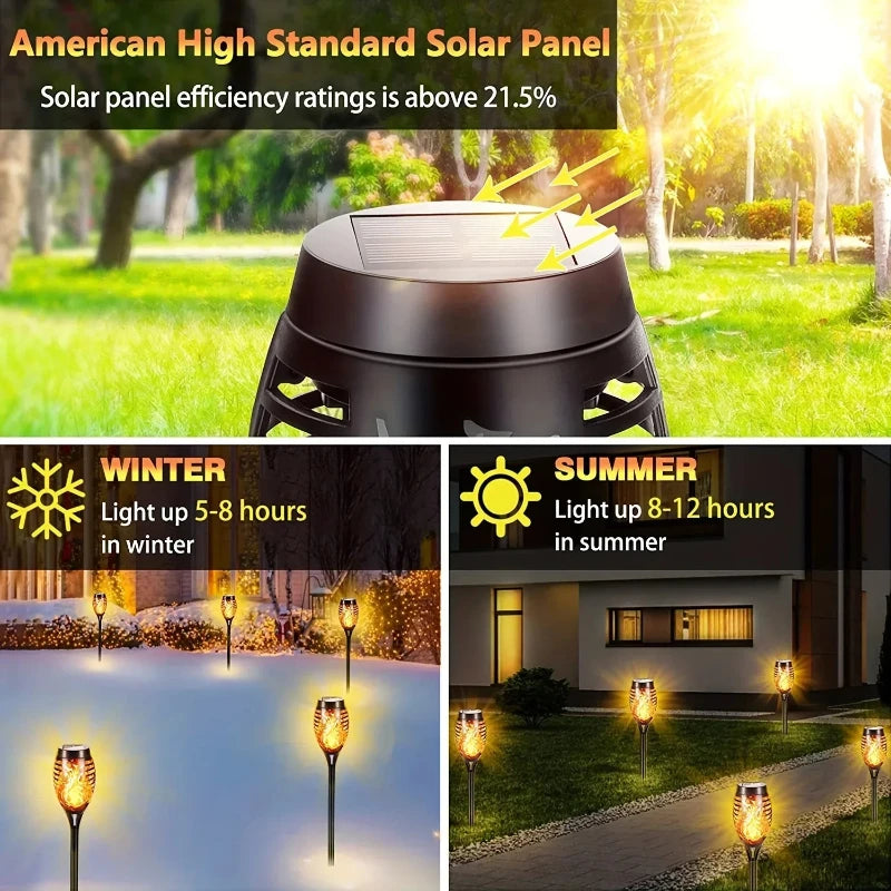 12 LED Solar Flame Torch Lights Outdoor – Waterproof Garden Lighting
