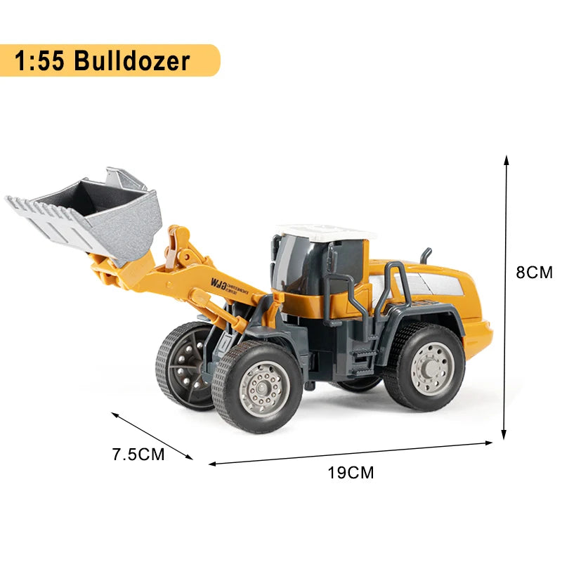Engineering Diecast Toys for Boys Alloy+Plastic Tractor Excavator Backhoe Crane Bulldozer Kids Truck Children Vehicle Model Gift