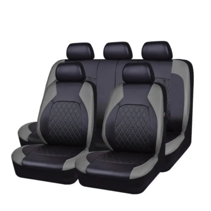All Season Quitled PU Leather Car Seat Cover Full Universal Fit Sedan Suv Pick-up Truck Seat