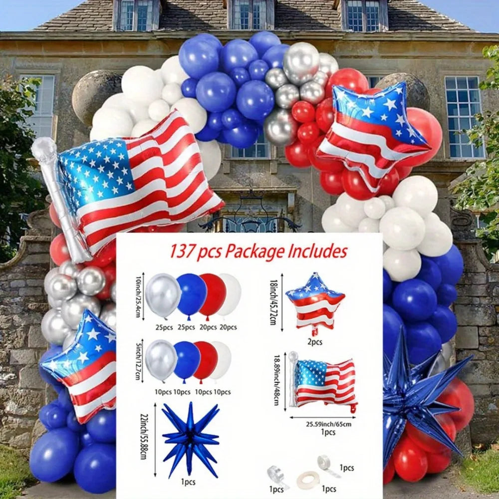 137pcs Independence Day Balloon Set
