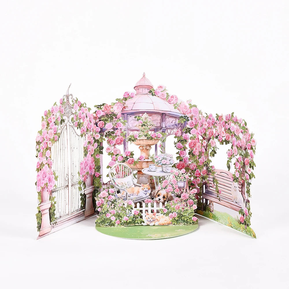 Garden pop-up greeting card,