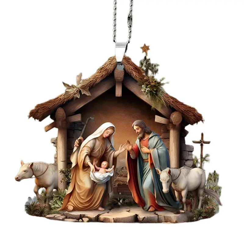 Christmas Nativity Scene Ornaments. 2D