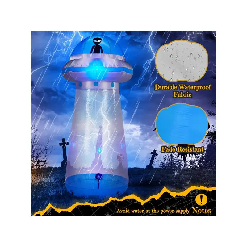 8.8 FT Halloween Inflatable UFO Yard Decor with LED Lights for Indoor Outdoor Party Decoration