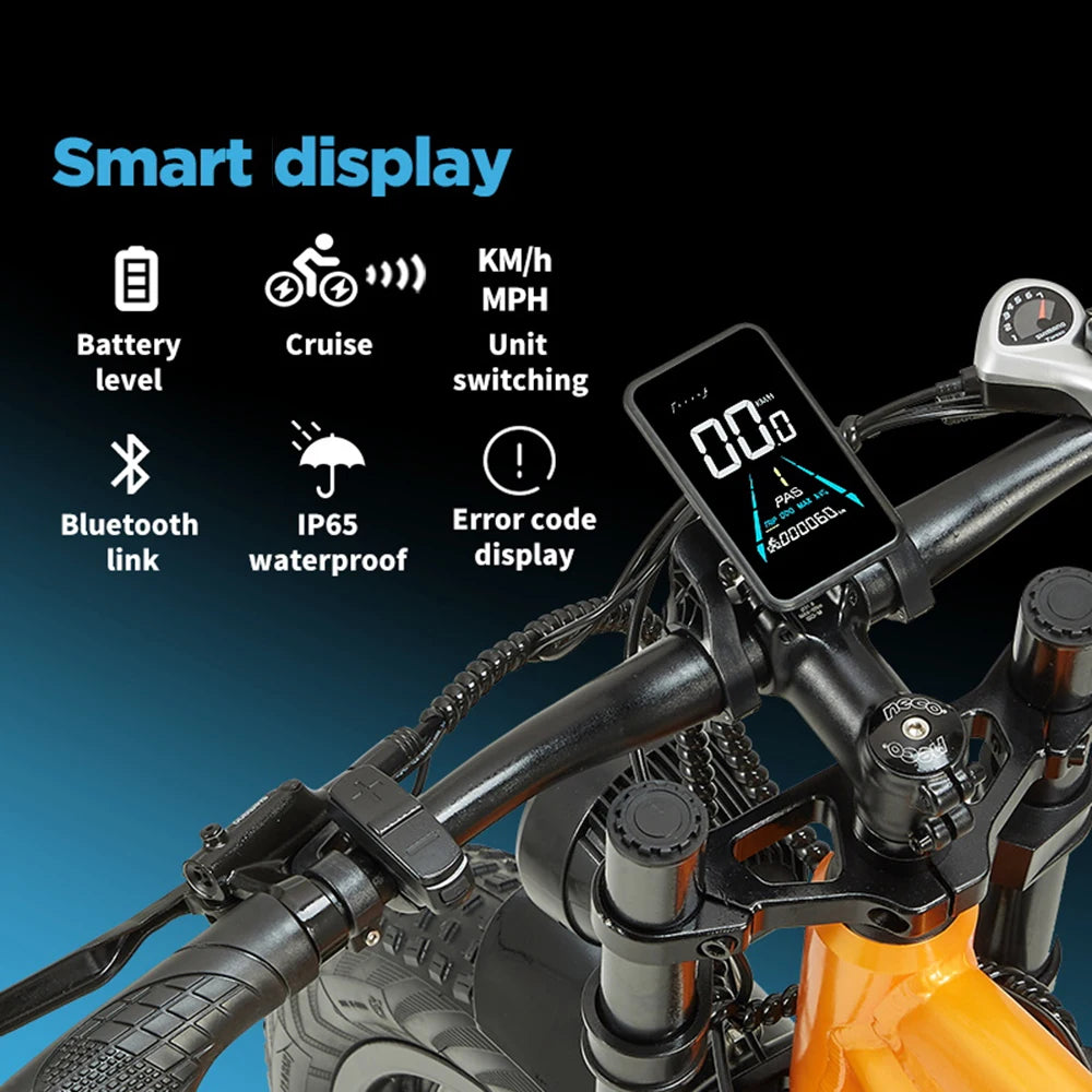 Y80 Dual Motor Electric Mountain Bike 2000W 48V 20Ah Battery E-bike 26 Inch Fat Tire E-Bike with Front and Rear Disc Brakes
