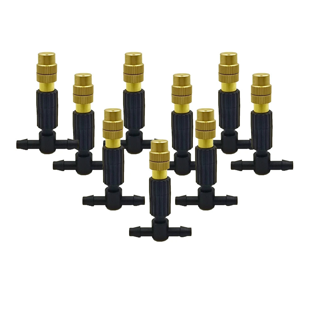15M-30M Outdoor Misting Garden Irrigation 1/4'' Brass Atomizer Nozzles Hose for Patio/Greenhouse