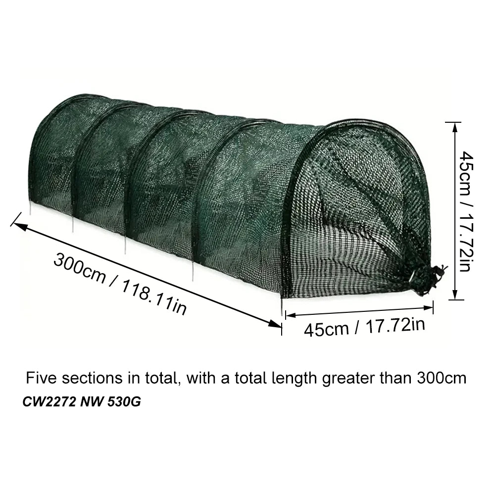 1Pcs Set 3m Durable Metal Frame Garden Tunnel Greenhouse with Shade Netting and Plastic Cover for Plant Protection