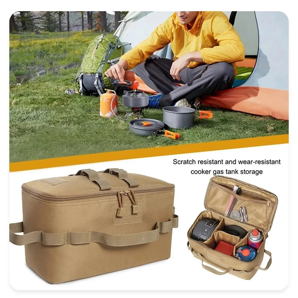 Outdoor Camping Gas Tank Storage Bag Large Capacity Picnic Cookware Utensils Kit Bag