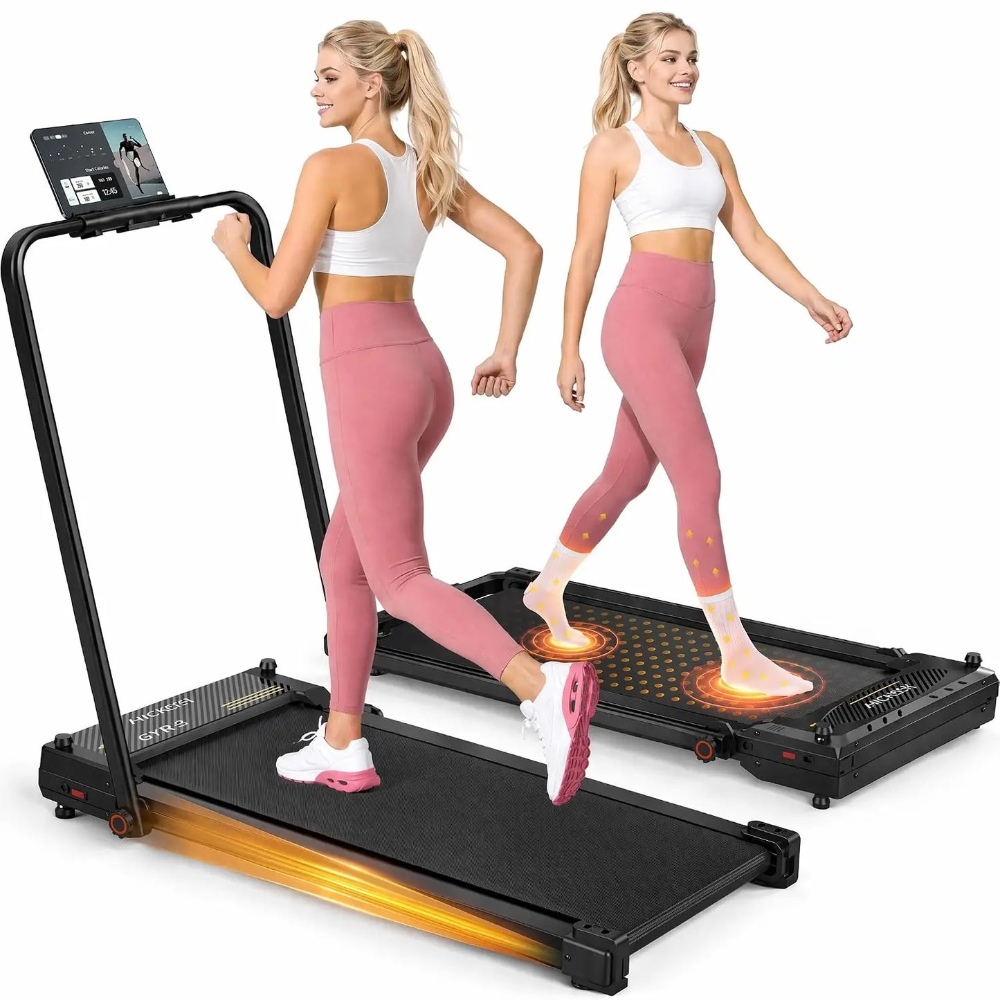 Walking Pad Treadmill with Incline, 3.5HP Portable Foldable Under Desk Treadmill for Home Office Small Spaces with LED