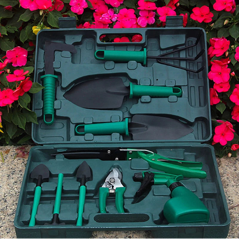 5/10 Pcs Gardening Tools Set with Carrying Case and Floral Print Ergonomic Handle