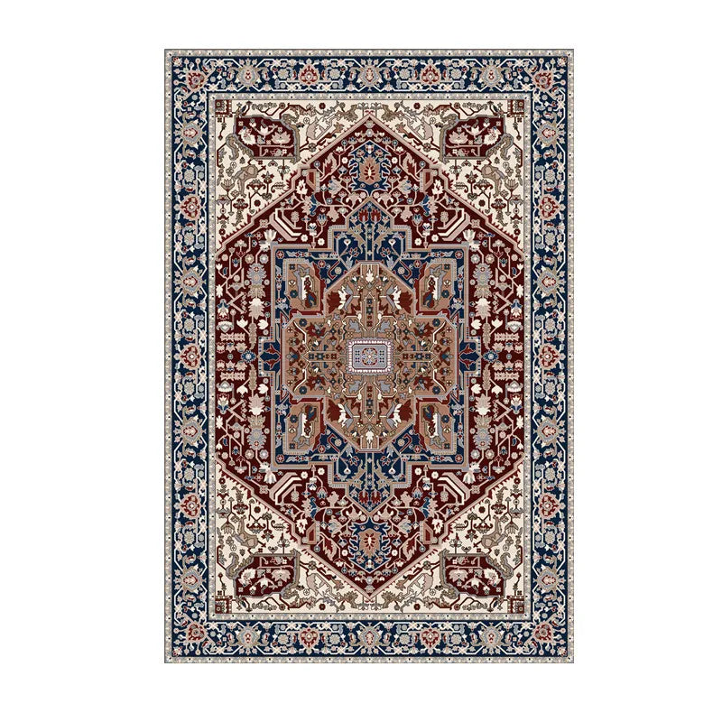 VIKAMA Washable Foldable Imitation Cashmere Carpet Entry Door Mat Persian Retro Style