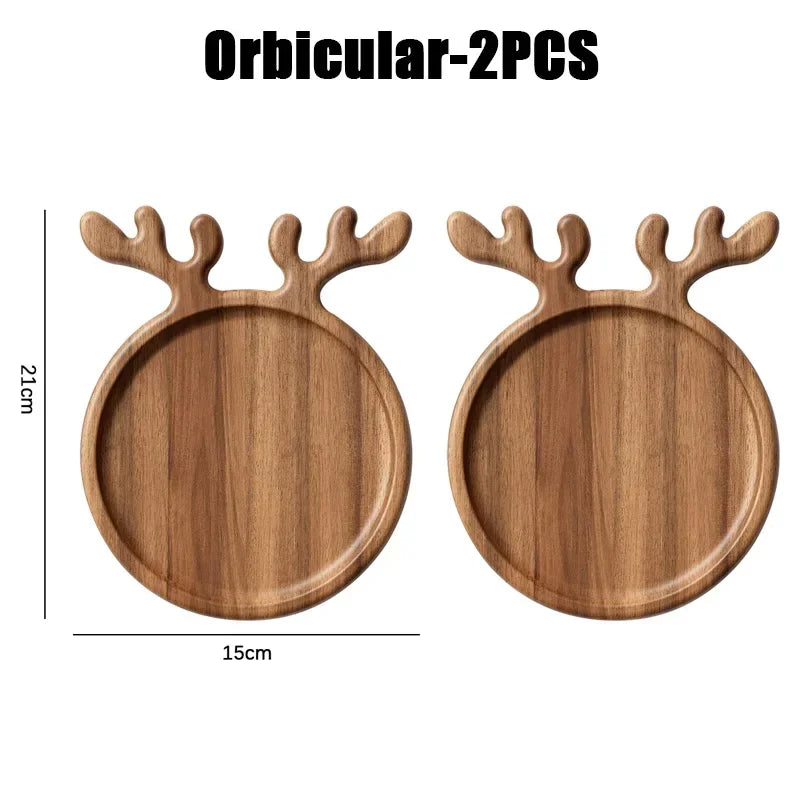 Appetizer Platter Decorative Christmas Tray Dessert/Snacks, Wood Serving Platter